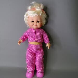 Vintage Allied Eastern AE Foam Posable Side Glance Sleepy Eyes 18" Pink PJ Shoes